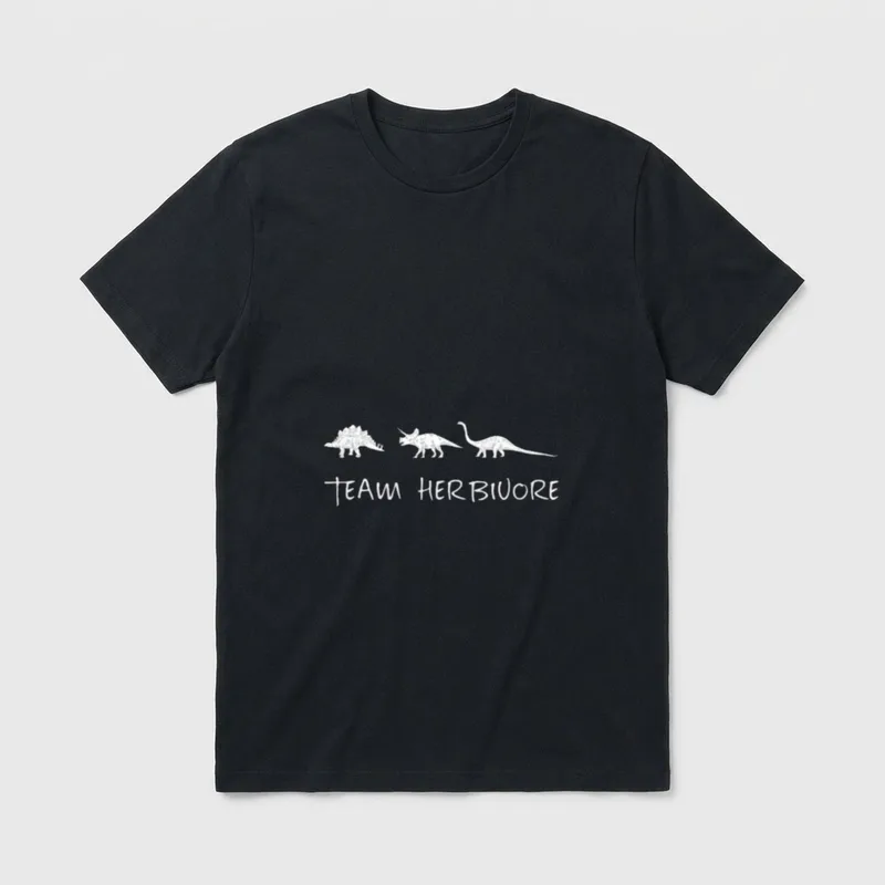Team Herbivore Brontosaurus Triceratops T-Shirt – Classic T-Shirt in Black
