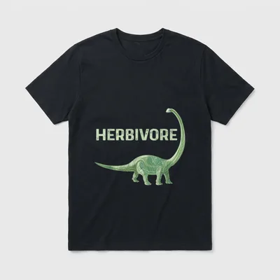 Vegetarian Life Style Herbivore Dinosaur T-Shirt – Classic T-Shirt in Black