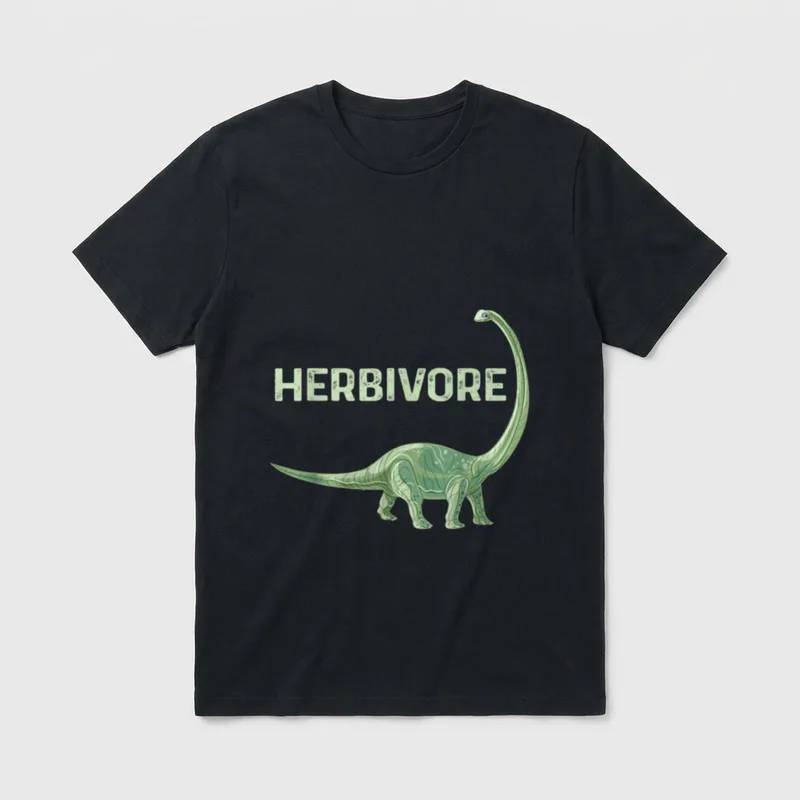 Vegetarian Life Style Herbivore Dinosaur T-Shirt – Classic T-Shirt in Black