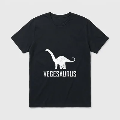 Vegan Dinosaur Vegesaurus Herbivore T-Shirt – Classic T-Shirt in Black