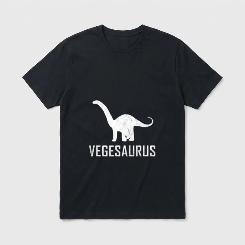 Vegan Dinosaur Vegesaurus Herbivore T-Shirt – Classic T-Shirt in Black