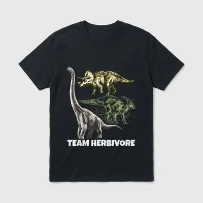 Vegetarian Vegan Dinosaurs Team T-Shirt – Classic T-Shirt in Black
