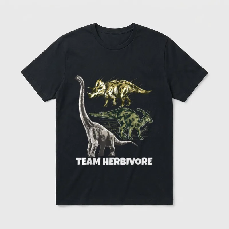 Vegetarian Vegan Dinosaurs Team T-Shirt – Classic T-Shirt in Black