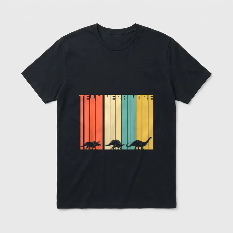 Team Herbivore Dinosaur Vegan Vegetarian T-Shirt – Classic T-Shirt in Black