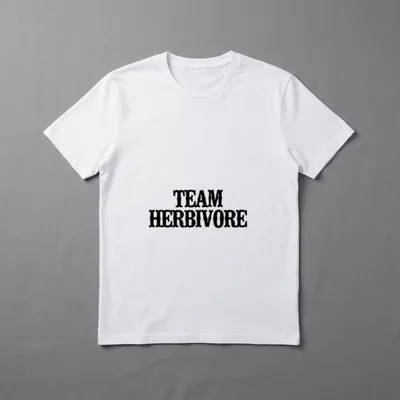 Simple Saying Funny Team T-Shirt – Black text reading TEAM HERBIVORE on a grey background – Classic T-Shirt in Black