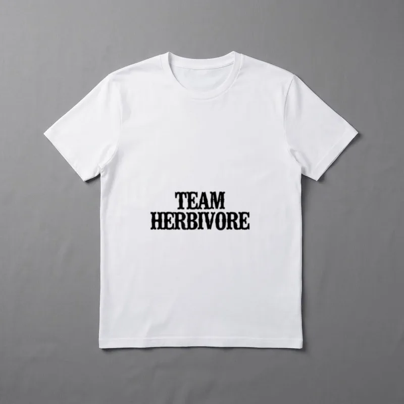 Simple Saying Funny Team T-Shirt – Black text reading TEAM HERBIVORE on a grey background – Classic T-Shirt in Black
