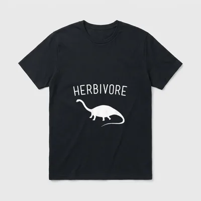 Herbivore Dinosaur Graphic Vegetarian T-Shirt – Classic T-Shirt in Black