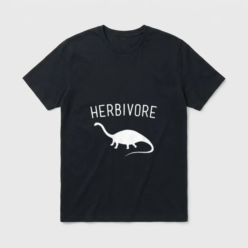 Herbivore Dinosaur Graphic Vegetarian T-Shirt – Classic T-Shirt in Black
