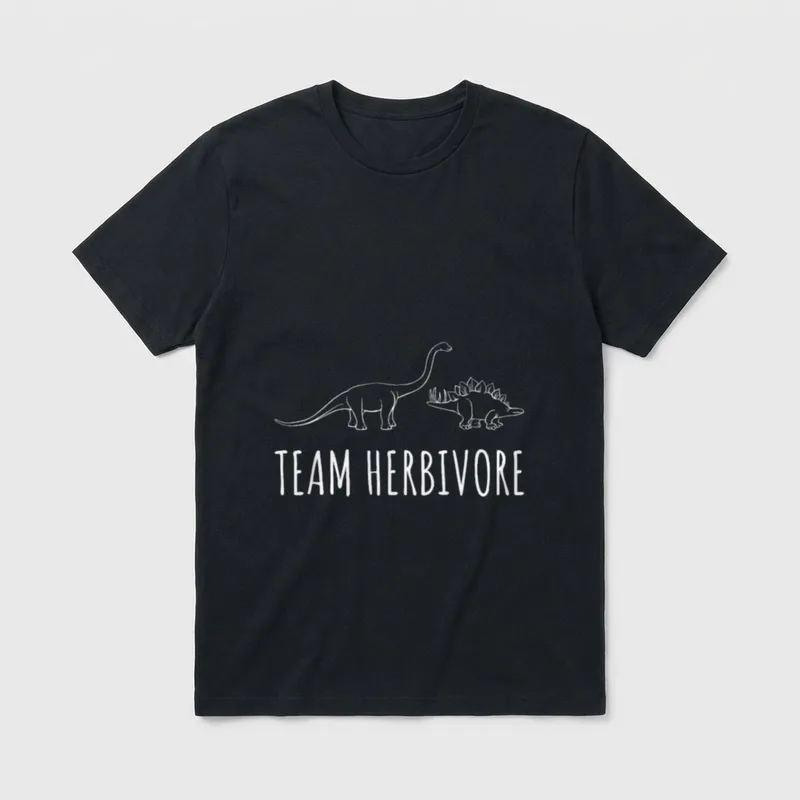 Team Herbivore Dinosaur T-Shirt – Classic T-Shirt in Black