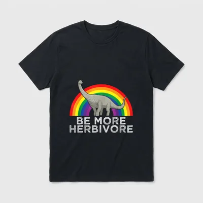 Veganism Diplodocus Be More T-Shirt – Classic T-Shirt in Black