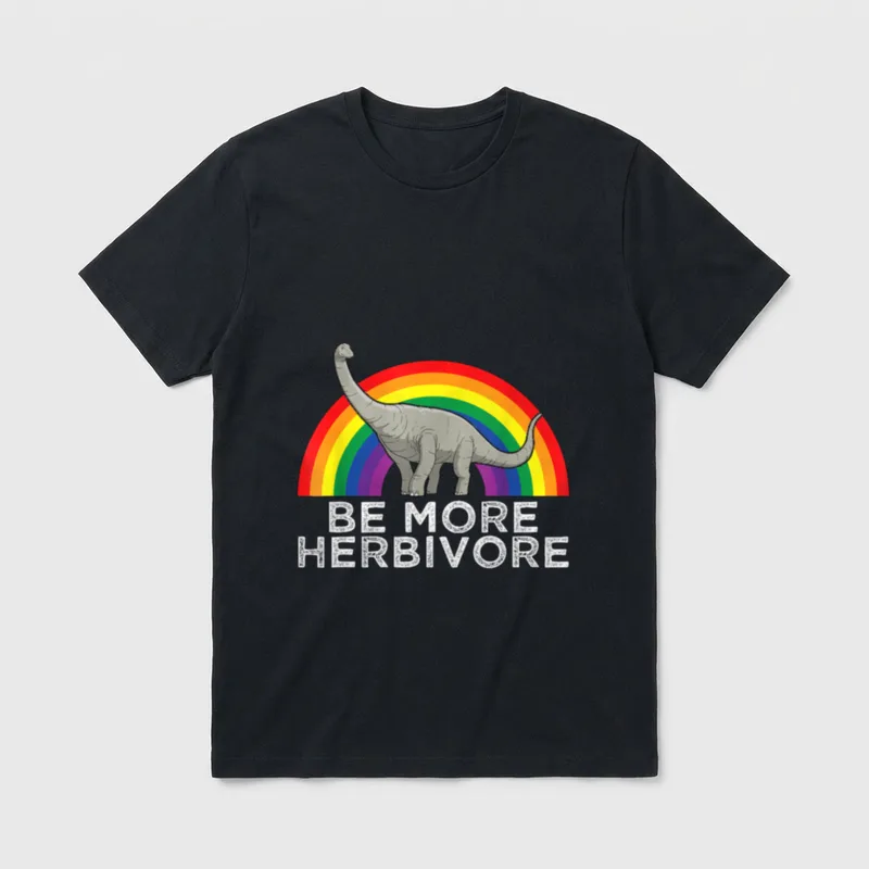 Veganism Diplodocus Be More T-Shirt – Classic T-Shirt in Black