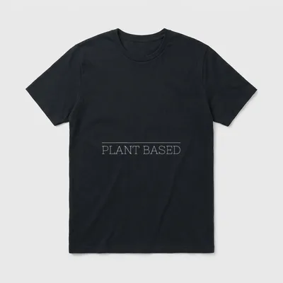 Plant Based Vegan vegetarian for Vegan T-Shirt – "PLANT BASED" in outlined serif lettering – Classic T-Shirt in Black