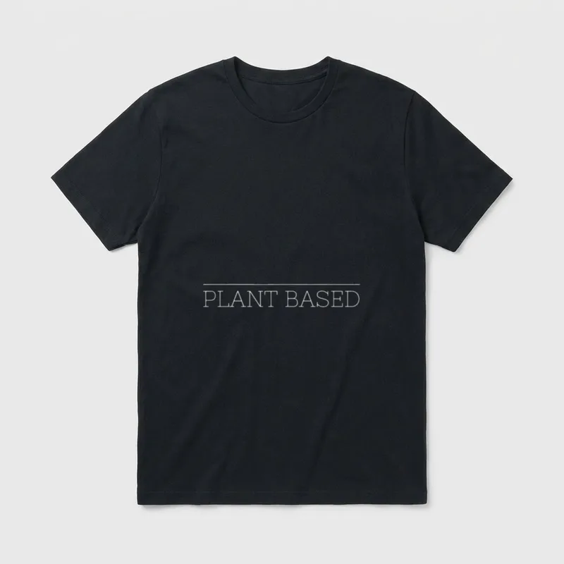 Plant Based Vegan vegetarian for Vegan T-Shirt – "PLANT BASED" in outlined serif lettering – Classic T-Shirt in Black