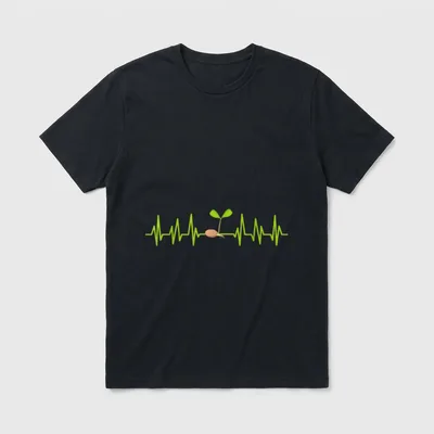 Heartbeat Microgreens Vegan for Plant T-Shirt – Classic T-Shirt in Black