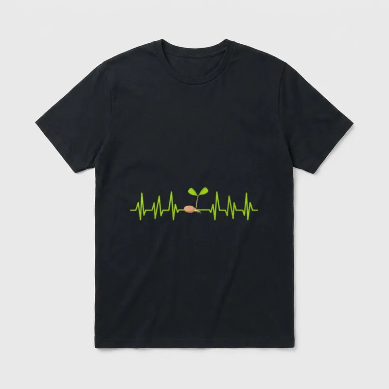 Heartbeat Microgreens Vegan for Plant T-Shirt – Classic T-Shirt in Black