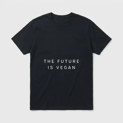 The Future Is Vegan T-Shirt – White text reading THE FUTURE IS VEGAN on a grey background – Classic T-Shirt in Black