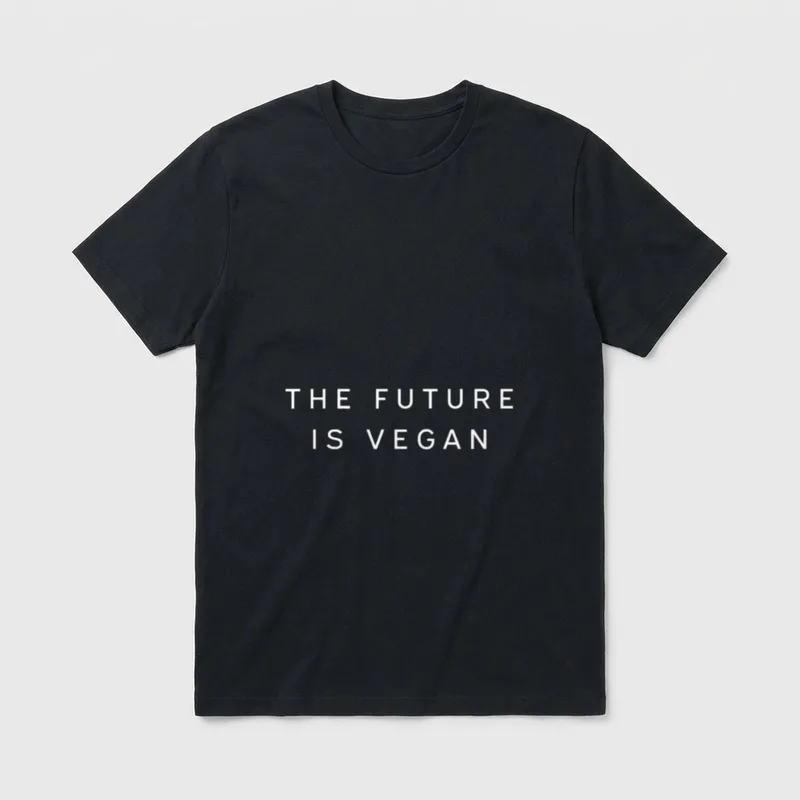 The Future Is Vegan T-Shirt – White text reading THE FUTURE IS VEGAN on a grey background – Classic T-Shirt in Black
