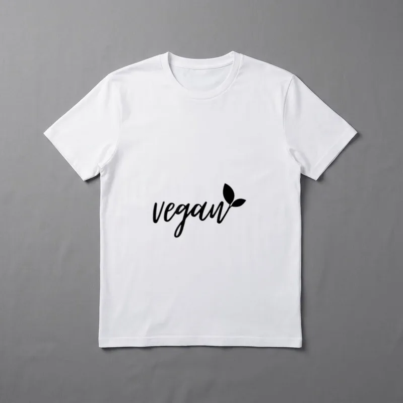 Vegan with Leaf Plant-Based Vegan T-Shirt – Classic T-Shirt in Black