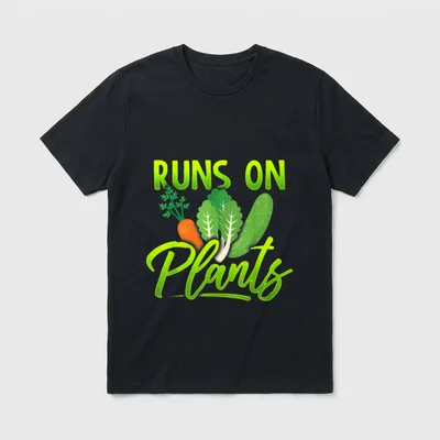 Runs On Plants Vegan T-Shirt – Classic T-Shirt in Black