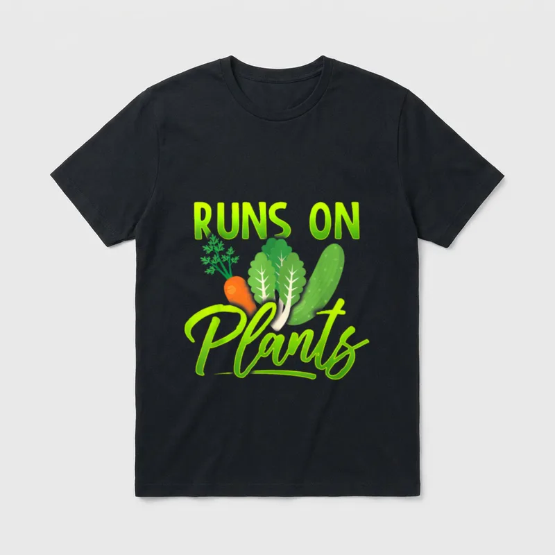 Runs On Plants Vegan T-Shirt – Classic T-Shirt in Black