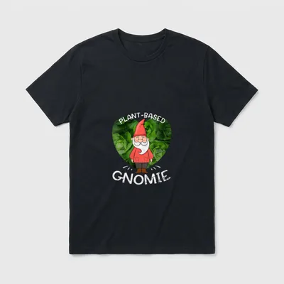 Plant-Based Gnomie Gnome Foodie T-Shirt – Classic T-Shirt in Black