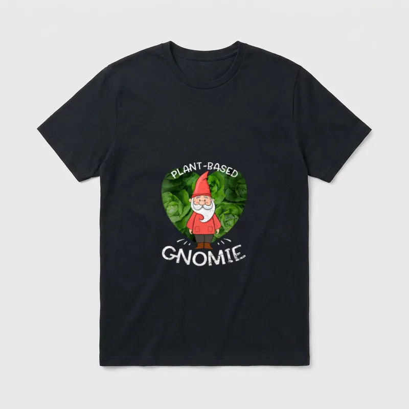 Plant-Based Gnomie Gnome Foodie T-Shirt – Classic T-Shirt in Black