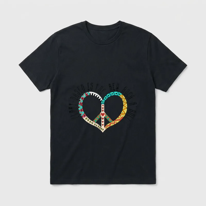Cool Retro Heart T-Shirt – Plant Based Is Fed Is the New Milk on a retro heart – Classic T-Shirt in Black