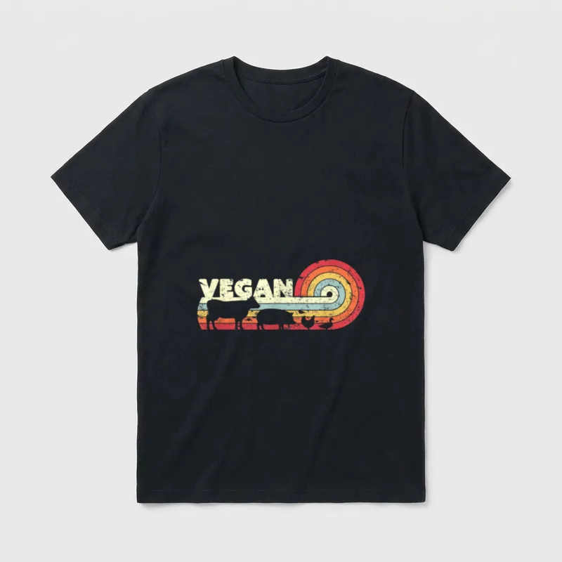 Vegan Retro Style Retro & Vintage Vegan Shirts T-Shirt – Classic T-Shirt in Black