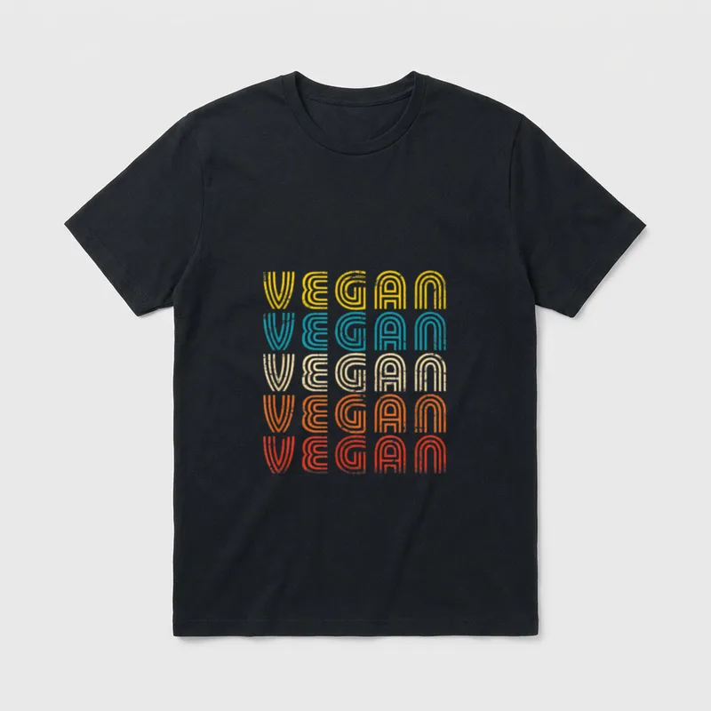 Vegan Veganism Retro Vintage T-Shirt – Classic T-Shirt in Black
