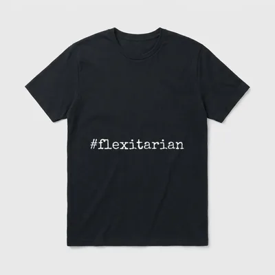 Flexitarian Hashtag Distressed Veganism T-Shirt – Classic T-Shirt in Black