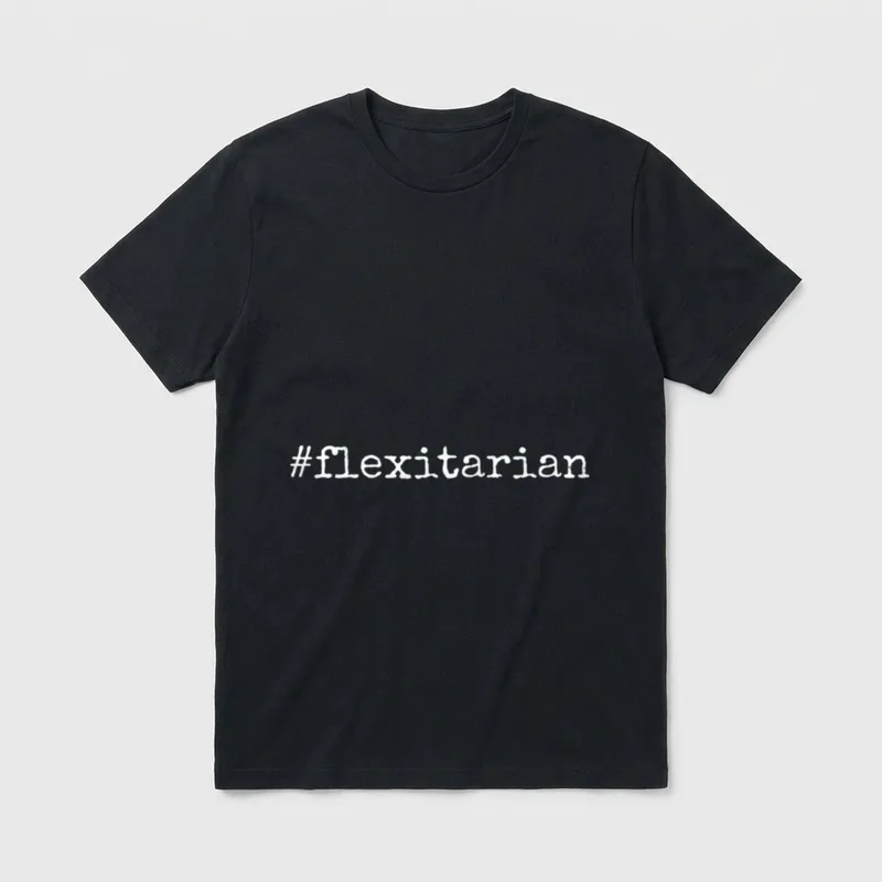 Flexitarian Hashtag Distressed Veganism T-Shirt – Classic T-Shirt in Black