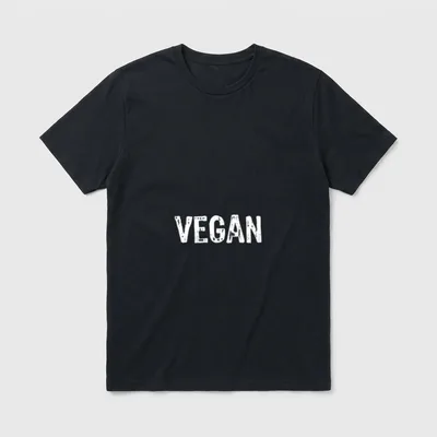 Vegan Funny Veganism Cool T-Shirt – The word "VEGAN" in large distressed white letters – Classic T-Shirt in Black