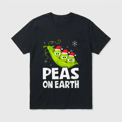 Christmas Pun Lover Peas T-Shirt – Classic T-Shirt in Black