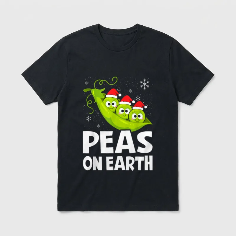 Christmas Pun Lover Peas T-Shirt – Classic T-Shirt in Black