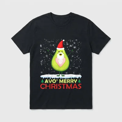 Santa Avocado Avo Merry T-Shirt – Classic T-Shirt in Black