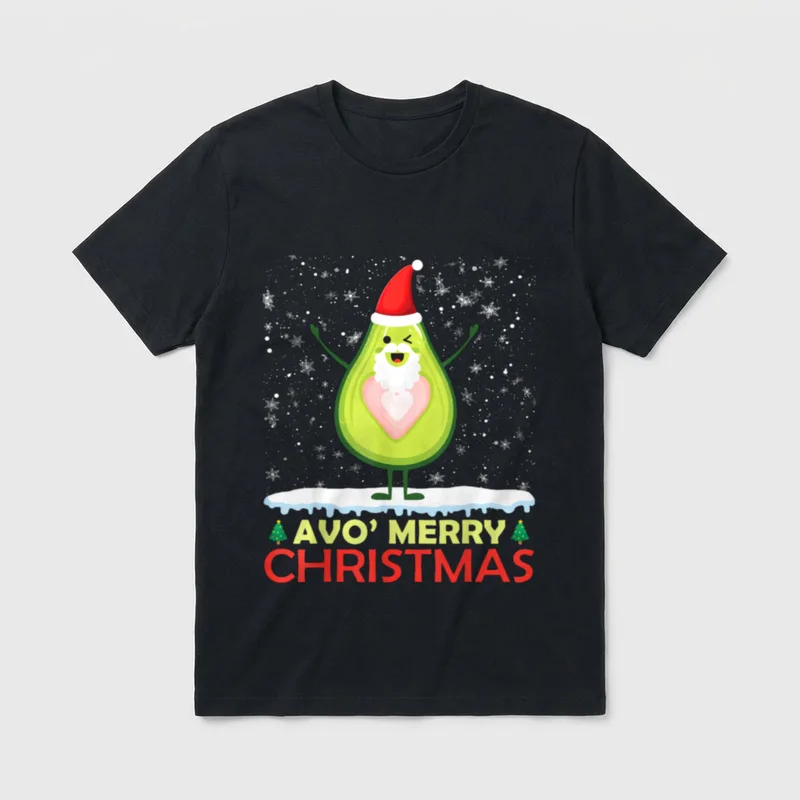 Santa Avocado Avo Merry T-Shirt – Classic T-Shirt in Black