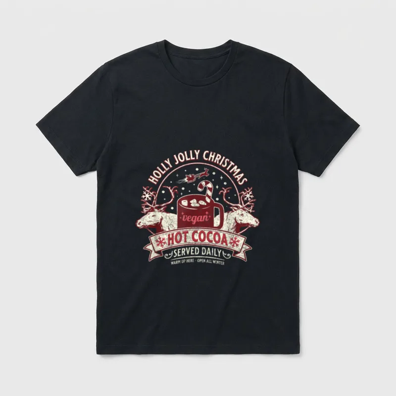 Vintage Reindeer Retro Vegan T-Shirt – Classic T-Shirt in Black