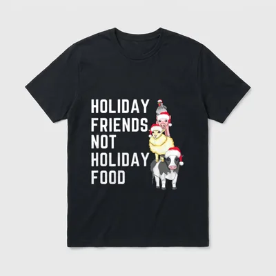 Funny Vegan Christmas Plant T-Shirt – Classic T-Shirt in Black