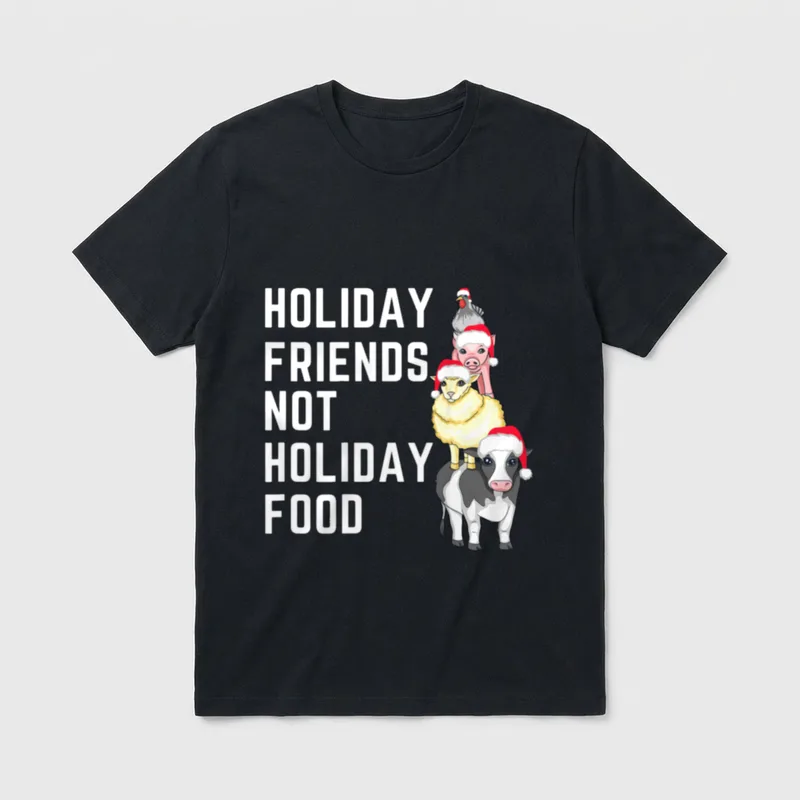 Funny Vegan Christmas Plant T-Shirt – Classic T-Shirt in Black