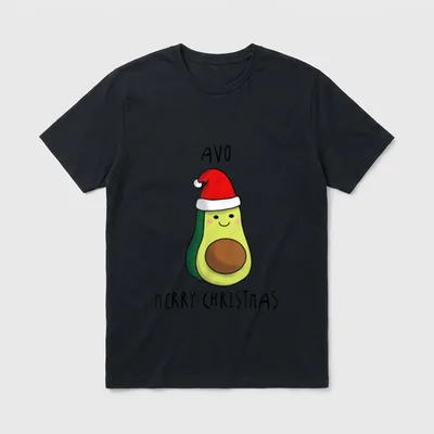 Avo Merry Christmas Avocado T-Shirt – Classic T-Shirt in Black