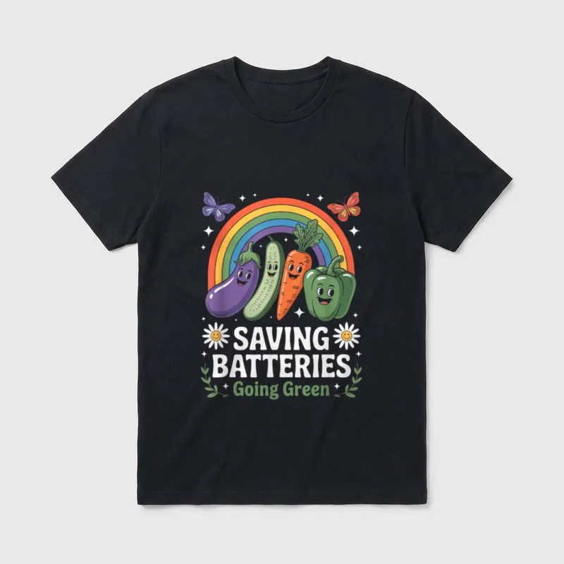 Saving Batteries Going Green T-Shirt – Classic T-Shirt in Black