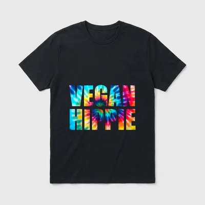 Vegan Hippie TieDye Vegan Earth & Peace Shirts T-Shirt – Classic T-Shirt in Black