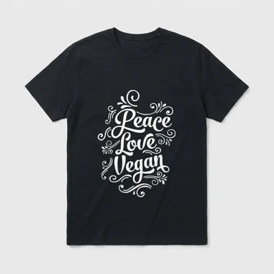 Peace Love Vegan Cool T-Shirt – Classic T-Shirt in Black
