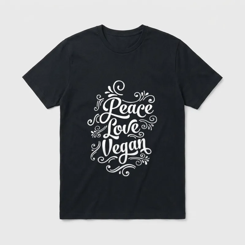 Peace Love Vegan Cool T-Shirt – Classic T-Shirt in Black