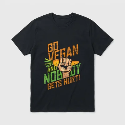 Veganism Animal Motif Climate T-Shirt – Classic T-Shirt in Black