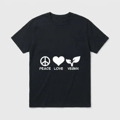 Peace Love Vegan Lifestyle T-Shirt – Classic T-Shirt in Black