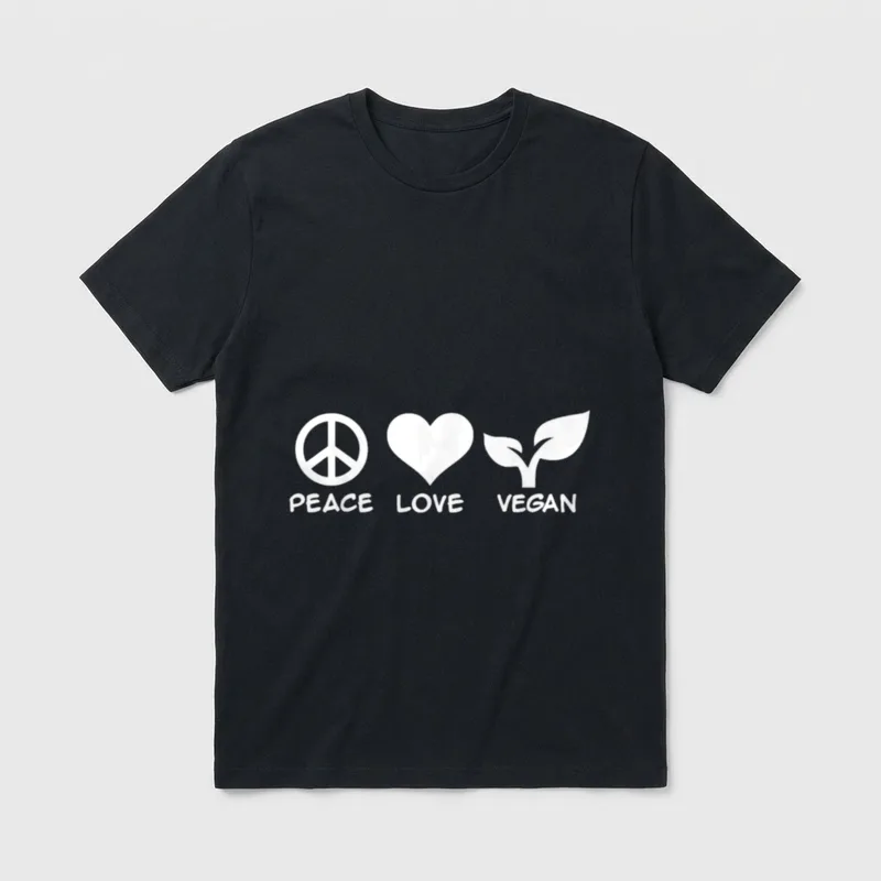 Peace Love Vegan Lifestyle T-Shirt – Classic T-Shirt in Black