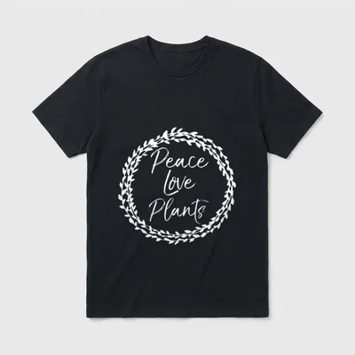 Vegan Flower Circle Design T-Shirt – Classic T-Shirt in Black