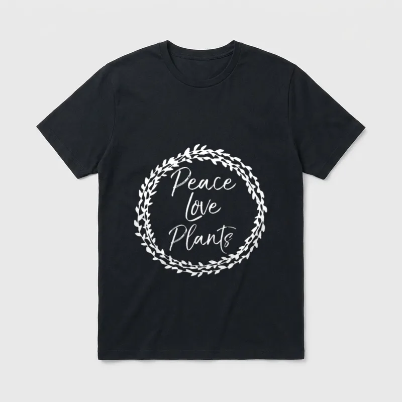 Vegan Flower Circle Design T-Shirt – Classic T-Shirt in Black