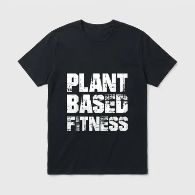 PLANTBASED FITNESS vegan plant T-Shirt – PLANT BASED FITNESS in distressed block letters – Classic T-Shirt in Black